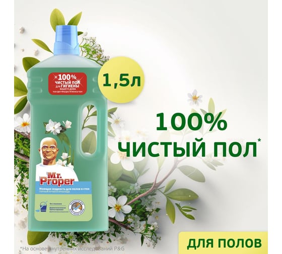 Моющая жидкость для полов и стен MR. PROPER Горный ручей и прохлада, 1.5 л 0001008324