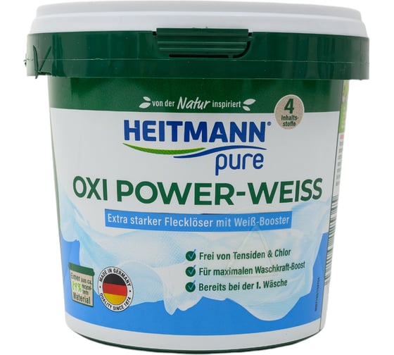 Средство для удаления пятен с белых тканей HEITMANN OXI 500 гр. 1012534