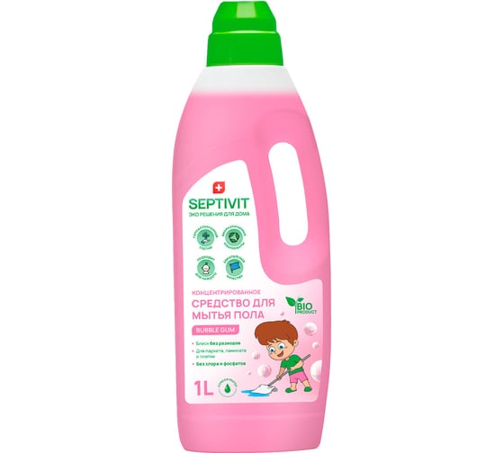Средство для пола SEPTIVIT "Bubble gum", 1л 208