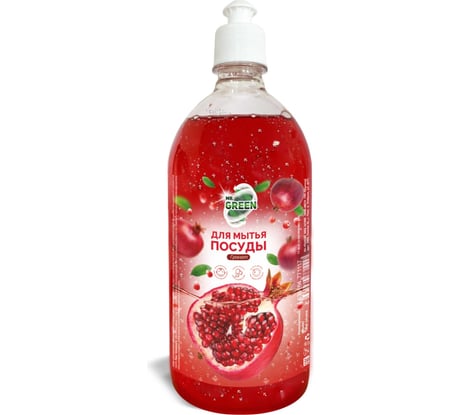 Средство для мытья посуды MR.GREEN Гранат push-pull, 1 л ПЭТ 71117