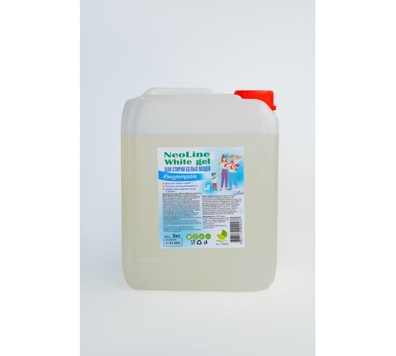 Гель для стирки белого белья Neoline White gel морозное утро, 5 л, евроканистра 143030