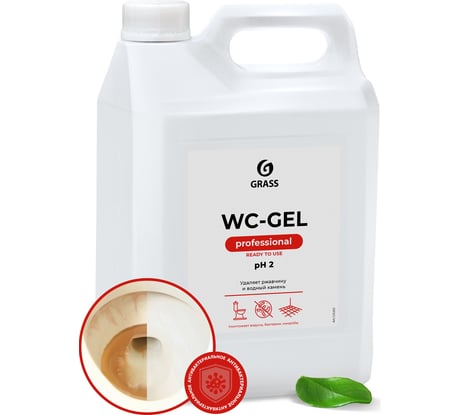 Средство чистящее для ванной и туалета жидкость от ржавчины Wc-gel 5л 125203