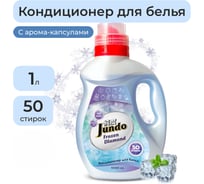 Кондиционер-ополаскиватель для белья Jundo Премиум Морозная свежесть 1л, концентрированный, 50 стирок, с лейкой 4903720021712
