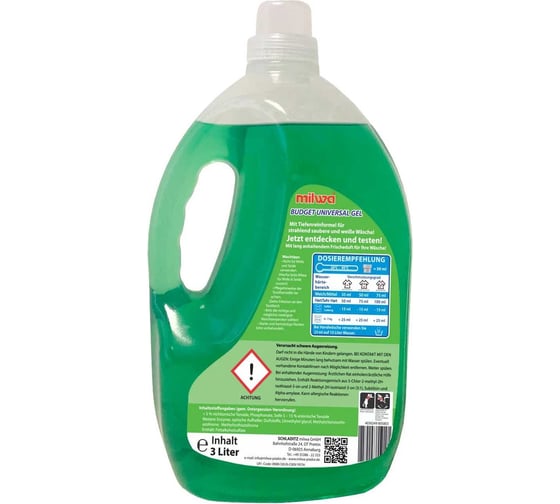Универсальный гель для стирки Milwa Budget Universal Gel 3 л 1283