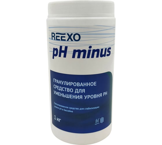 Регулятор pН-минус Reexo быстрорастворимый, гранулы, банка 1 кг 171512 1