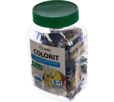 Таблетки для посудомоечных машин Grass Colorit 5-в-1, 35 шт. 213000