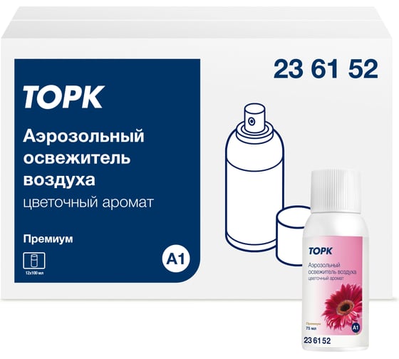Аэрозольный освежитель воздуха TORK цветочный арт 236152 75 мл А1 25625