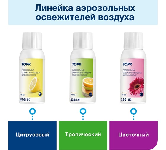 Аэрозольный освежитель воздуха TORK цветочный арт 236152 75 мл А1 25625