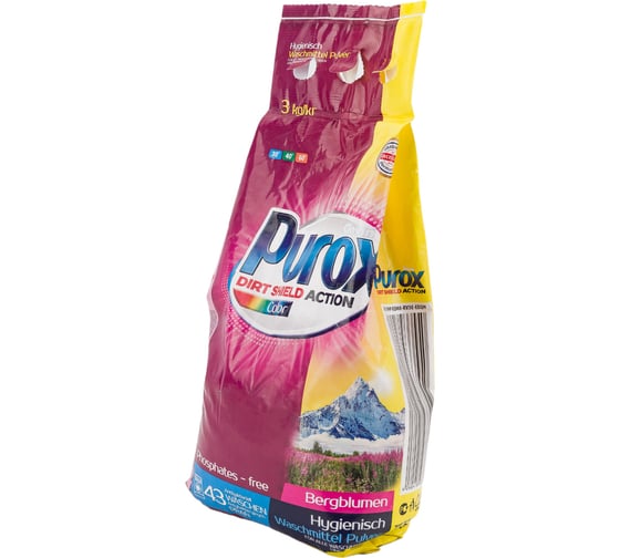 Универсальный стиральный порошок Purox Color 3 кг (пакет) УТ-00013917