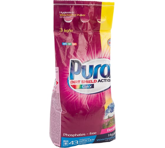 Универсальный стиральный порошок Purox Color 3 кг (пакет) УТ-00013917