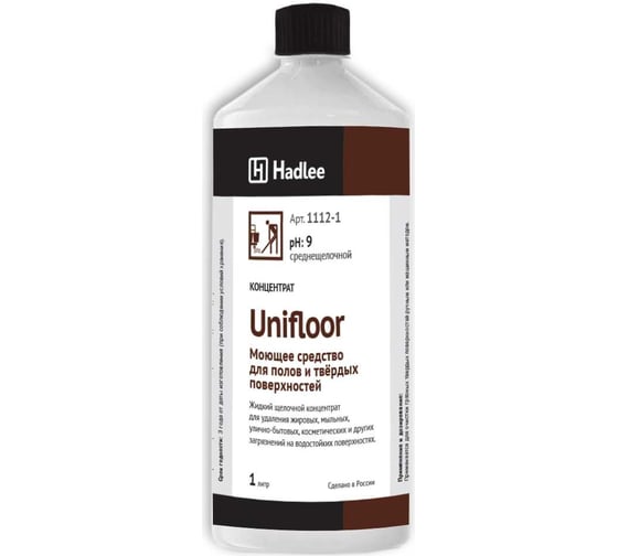 Концентрированное моющее средство для полов и твердых поверхностей Hadlee Unifloor 1 л 1112-1 1