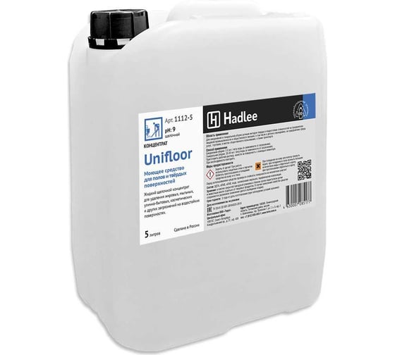 Концентрированное моющее средство для полов и твердых поверхностей Hadlee Unifloor 5 л 1112-5