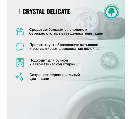 Средство для стирки шерсти, шелка и деликатных тканей PROSEPT Crystal 1 л 289-1