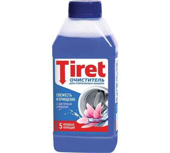 Очиститель для стиральных машин от накипи, грязи и запаха TIRET Цветочный, 250 мл 608889
