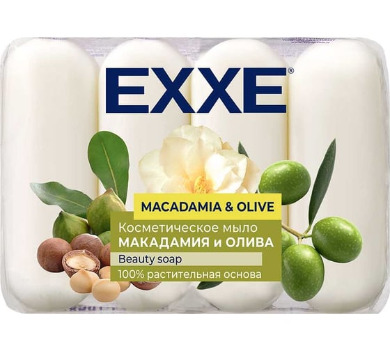 Туалетное крем-мыло EXXE макадамия и олива, 4 шт x 70 г 263620