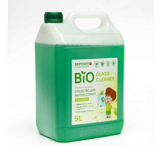 Средство для стёкол SEPTIVIT "GREEN APPLE", 5 л 220_5
