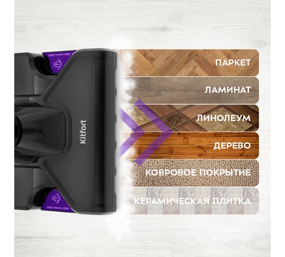Вертикальный паровой пылесос 2 в 1 KITFORT KT-575-1, чёрный КТ-575-1