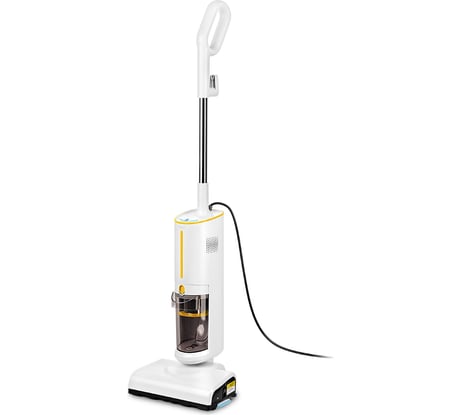 Вертикальный паровой пылесос KITFORT "2 в 1" бело-желтый КТ-5157-1