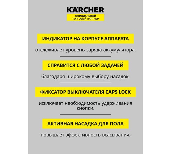 Пылесос Karcher вертикальный VC 6 Cordless ourFamily *EU 1.198-670.0