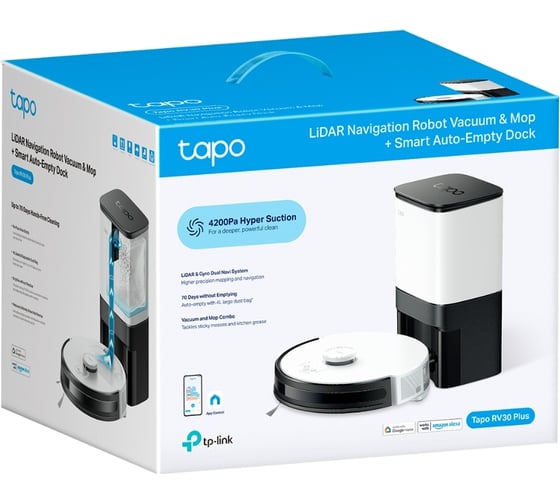Робот-пылесос со станцией самоочистки TP-Link Tapo RV30 Plus
