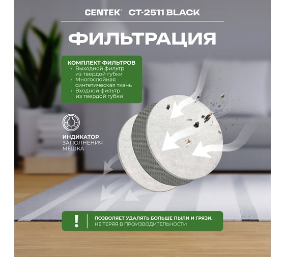 Пылесос Centek CT-2511 Black
