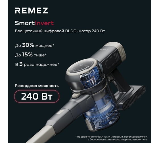 Вертикальный беспроводной пылесос Remez MultiClick Pro Energy V.2 RMVC-543 ЦБ-00000637