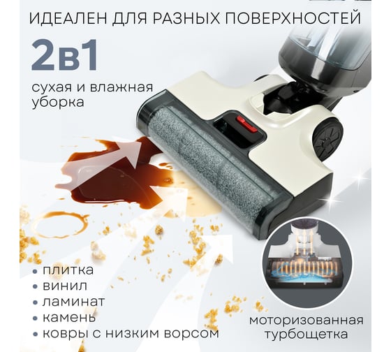 Пылесос моющий вертикальный беспроводной Planta 3 в 1 PL-CW201