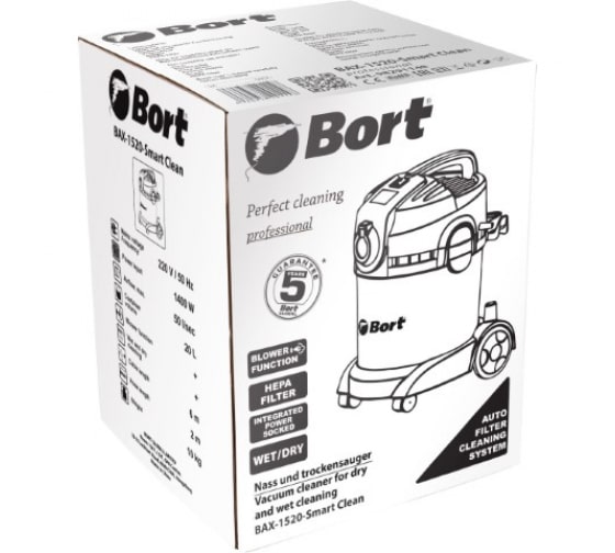 Пылесос для сухой и влажной уборки BORT BAX-1520-Smart Clean 9