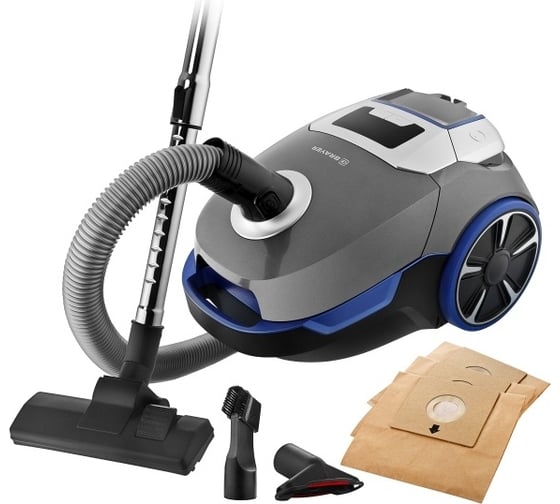 Мешковый пылесос BRAYER 2200 Вт, LCD, всасывание 450, Hepa, телес, 5 м BR4220