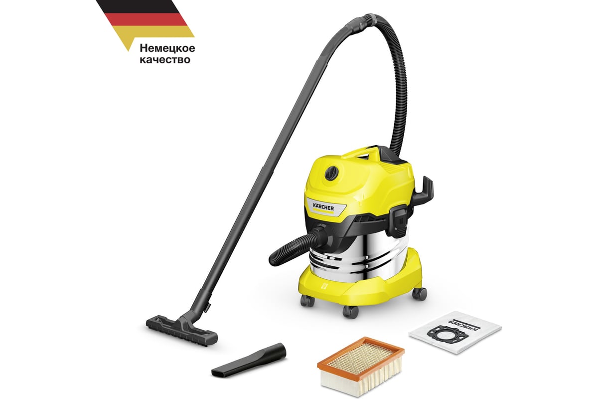 Хозяйственный пылесос Karcher WD 4 S V-20/5/22 1.628-250.0 - выгодная цена,  отзывы, характеристики, 1 видео, фото - купить в Москве и РФ