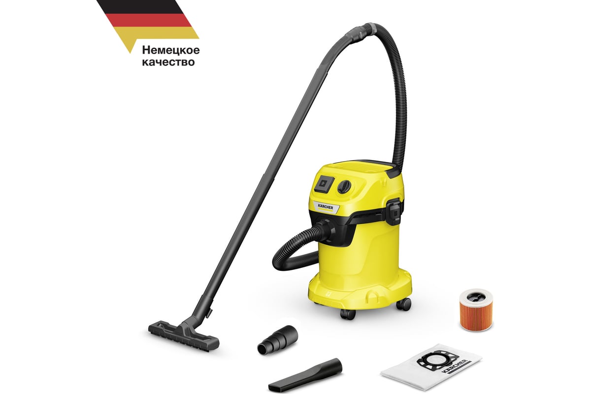 Хозяйственный пылесос Karcher WD 3 P V-17/4/20 1.628-170.0 - выгодная цена,  отзывы, характеристики, 1 видео, фото - купить в Москве и РФ