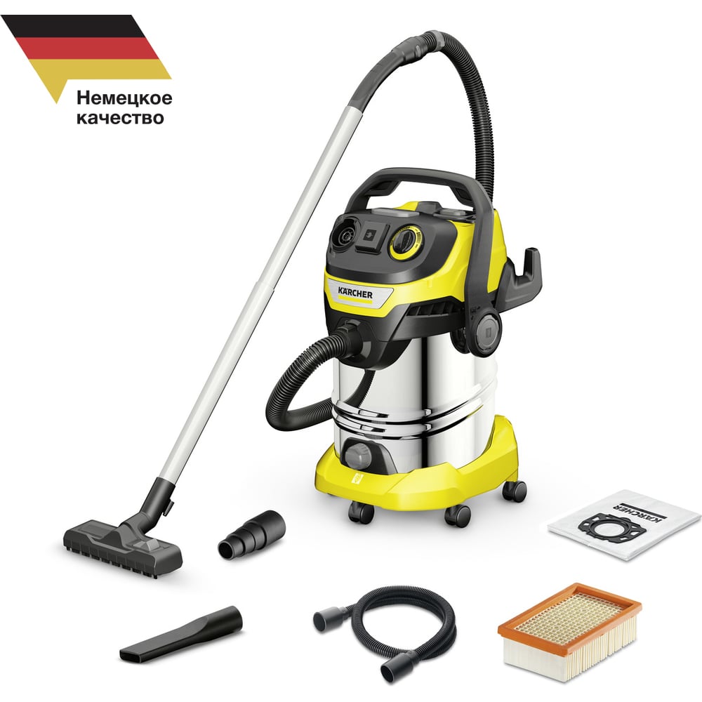 Хозяйственный пылесос Karcher WD 6 P S V-30/6/22/T 1.628-360.0 - выгодная  цена, отзывы, характеристики, 1 видео, фото - купить в Москве и РФ