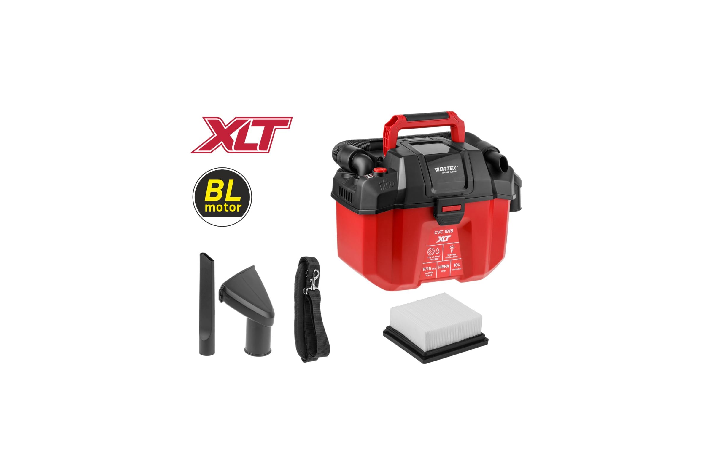 Аккумуляторный строительный пылесос WORTEX CVC 1815 в коробке ALL1 XLT SOLO бесщеточный, 18 В, 9-15 кПа, 10 л 1334963 ЦЗ-1741166700 — фото 3