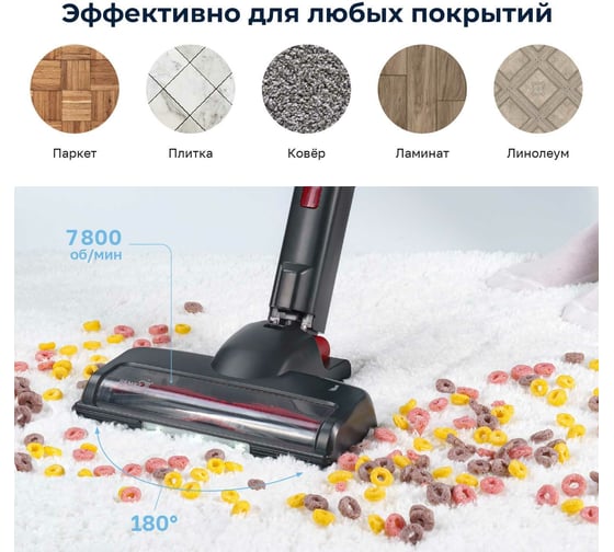 Вертикальный беспроводной пылесос Remezair RMVС-503 MultiClick Pro ЦБ-00000266