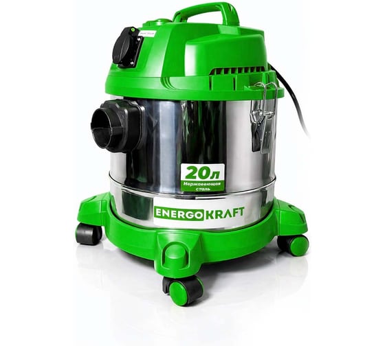 Пылесос строительный ENERGOKRAFT 20 л 1500 Вт VC-1500/20 зеленый 00-00002683