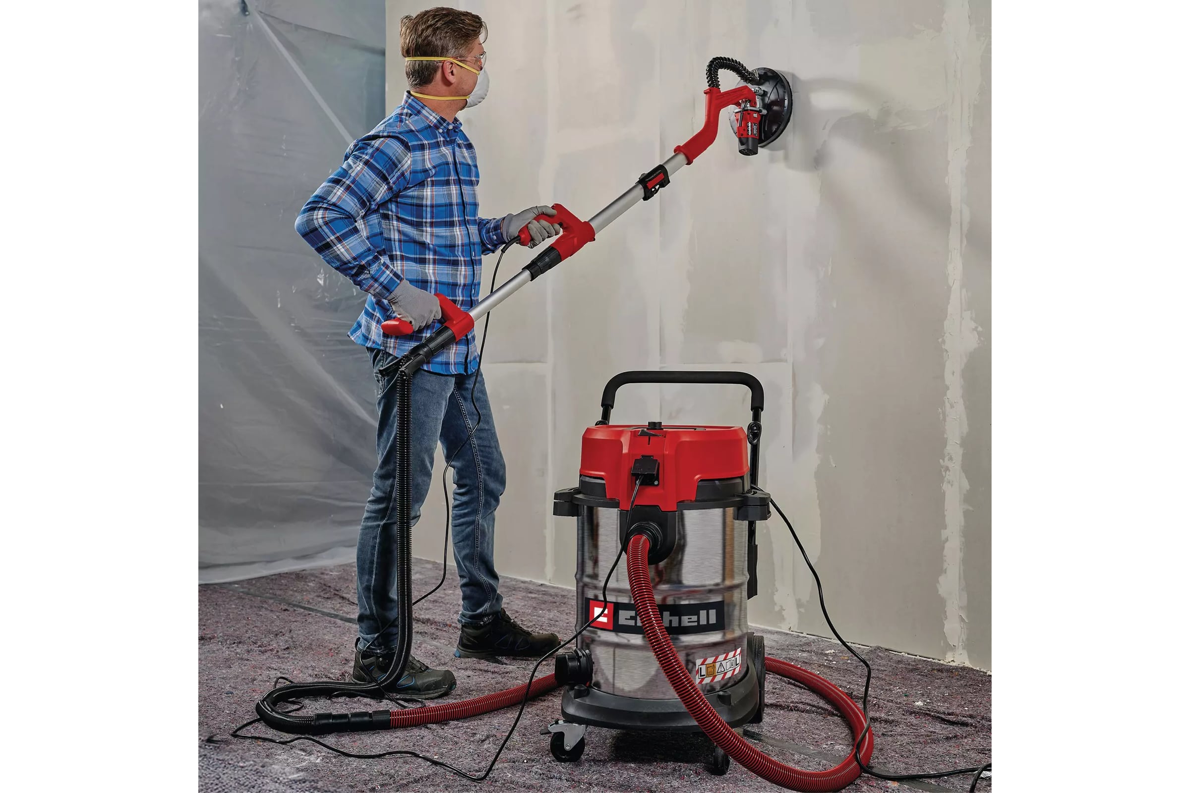 Пылесос Einhell строительный TE-VC 5090 SACL, 1300вт, 230мбар, 50л, розетка, очистка фильтра 2347450 — фото 3
