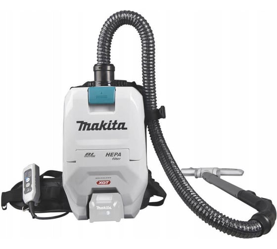 Пылесос ранцевый аккумуляторный Makita б\щет, XGT 40В, 40В, Li-ion, 18кПа, 2.4 м³/мин, 2/1.5л, 4.1кг, 4 скорости 14/30/55/110мин, ал. телескопическая трубка, насадка для пола, б\акк и з\у VC008GZ09