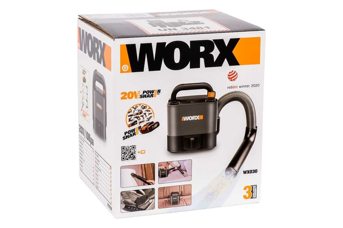  пылесос WORX 20В, 2Ач х1, ЗУ, коробка WX030 - выгодная .