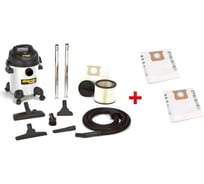 Универсальный пылесос Shop-Vac Pro 20-I Deluxe + бумажные фильтр-мешки (20/30 л) 2 упаковки по 5 шт. П9270242