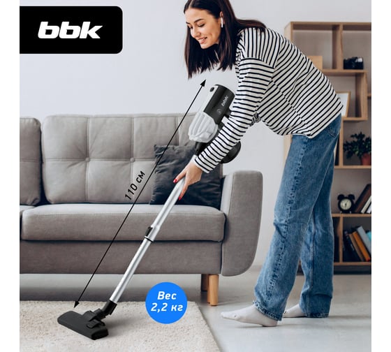 Вертикальный пылесос bbk BV2512 черный/белый 00-00000273