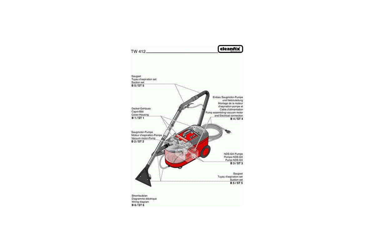 Экстракторная машина Cleanfix TW412 044.000