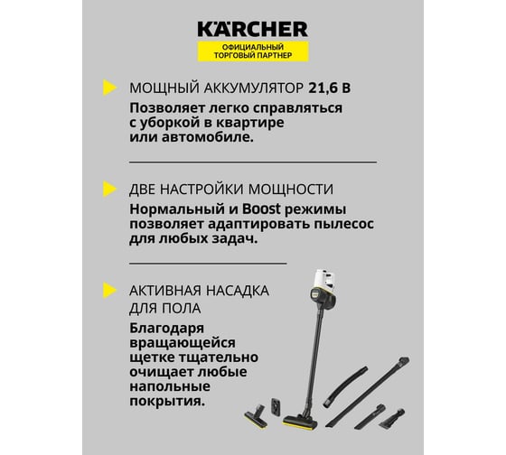 Пылесос Karcher VC 4 Cordless myHome Car 1.198-632.0