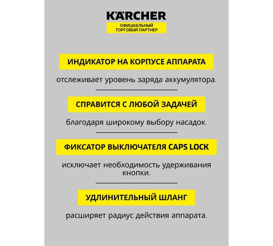 Пылесос Karcher VC 6 Cordless ourFamily Car 1.198-672.0