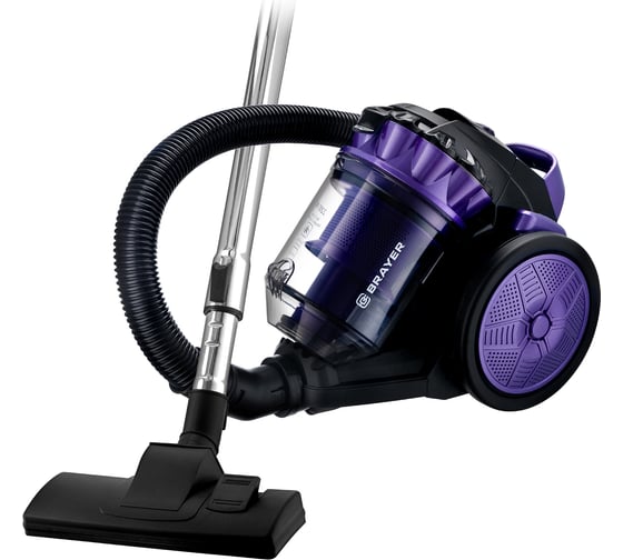 Пылесос циклонного типа BRAYER 2200 Вт, 3 л, всасыв 400, НЕРА, телес 87 см, щетка для мебели, щелевая BR4206