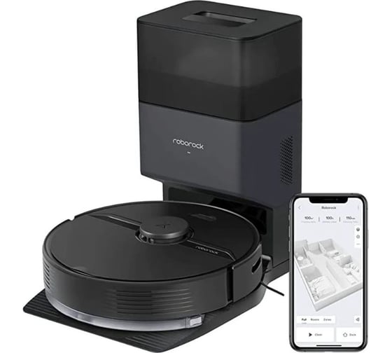Робот-пылесос Roborock Q7+ Black модель Q400RR+AED03HRR ЗУ с автовыгрузкой мусора РУ верс Q7P52-02