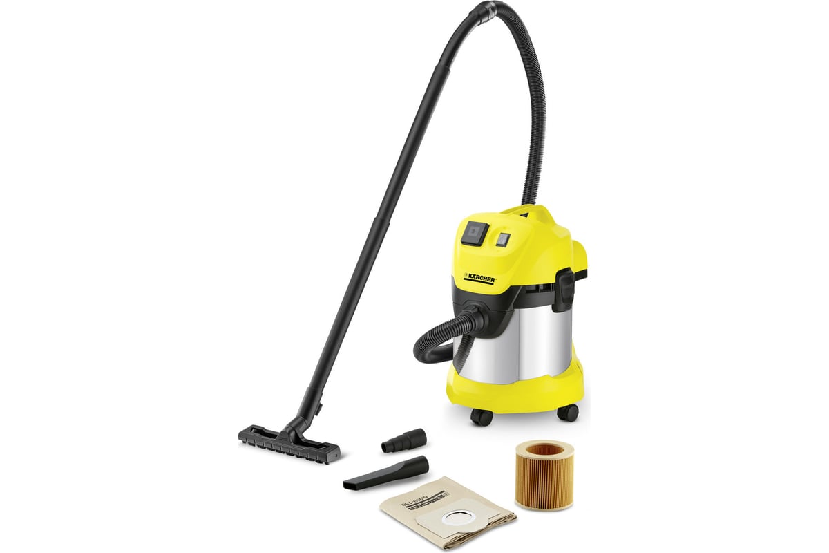 Хозяйственный пылесос Karcher WD 3 P PREMIUM 1.629-891 - выгодная цена,  отзывы, характеристики, 1 видео, фото - купить в Москве и РФ