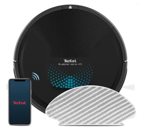 Пылесос-робот TEFAL X-Plorer Serie 45 RG8275WH черный 1655006