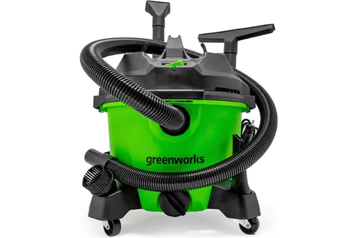 Строительный пылесос Greenworks 220В 4701207 - выгодная цена, отзывы,  характеристики, фото - купить в Москве и РФ