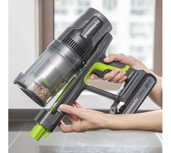 Беспроводной вертикальный аккумуляторный пылесос Greenworks 24V, без АКБ и ЗУ 4701407