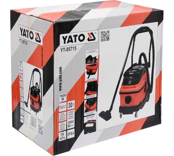 Промышленный пылесос YATO 30л, 1600Вт YT-85715 370285715 092 1